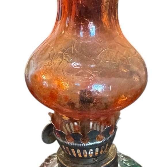 Vintage Glass Oil Lamps with Colorful Accents - Picture 3 of 7